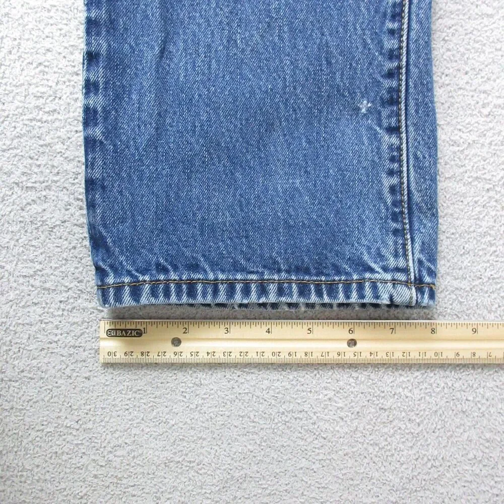 Levis 517 Jeans Mens 31x32 Bootcut Relaxed Fit Blue Distressed Denim